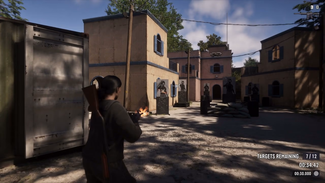A timed shooting-range challenge with target and score UI in Rockstar's Extended Look