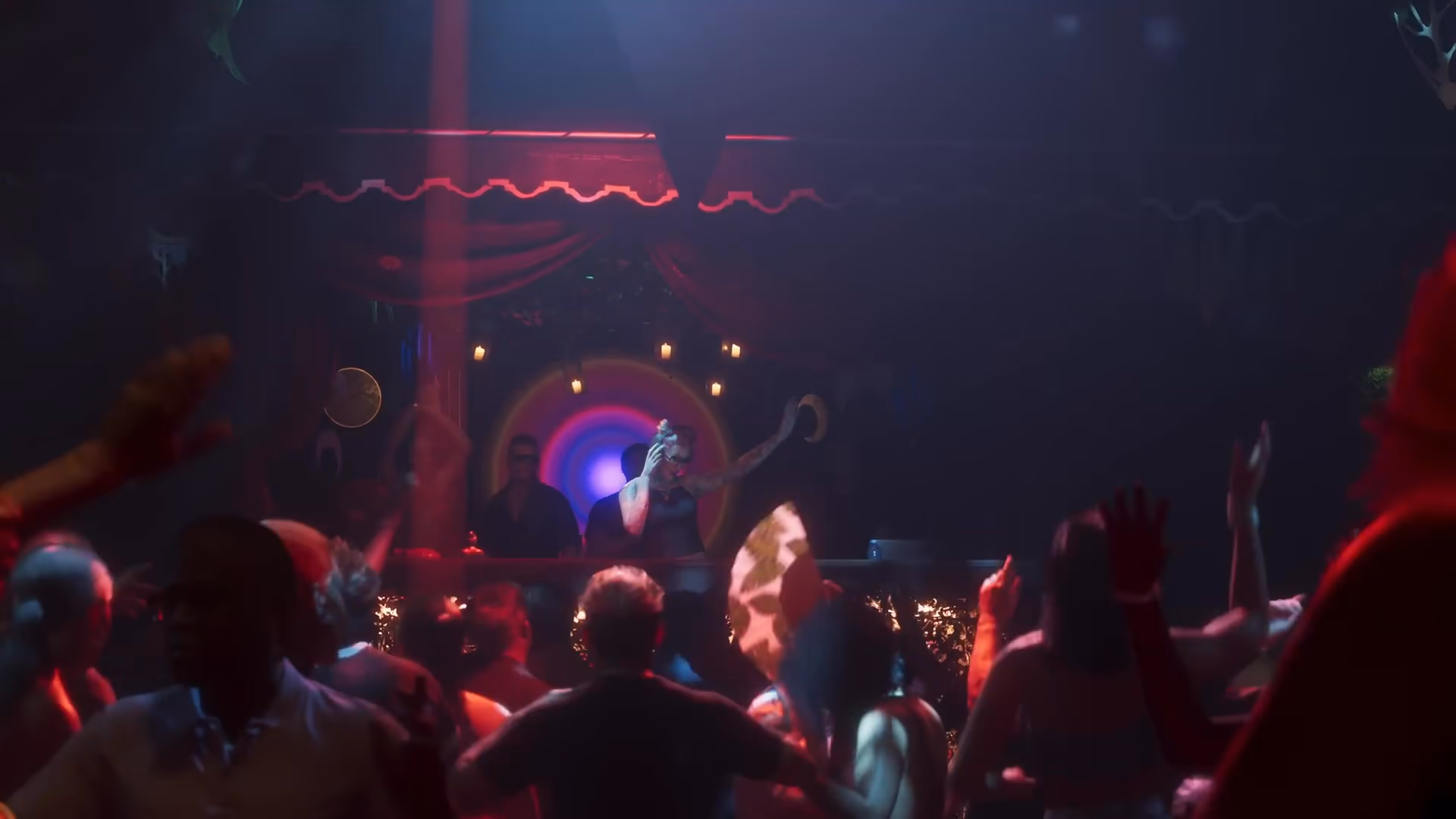 Unidentified DJ performing in a crowded Vice City nightclub in official GTA 6 footage