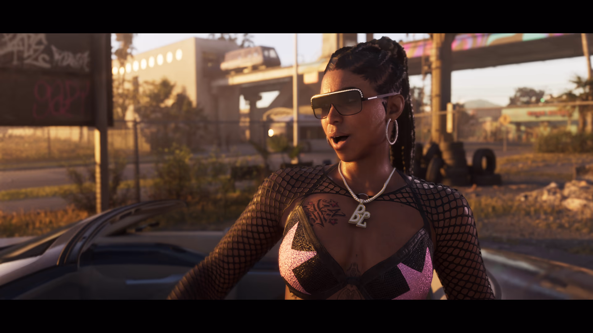 An unidentified Leonida street personality addressing a camera in official GTA 6 footage